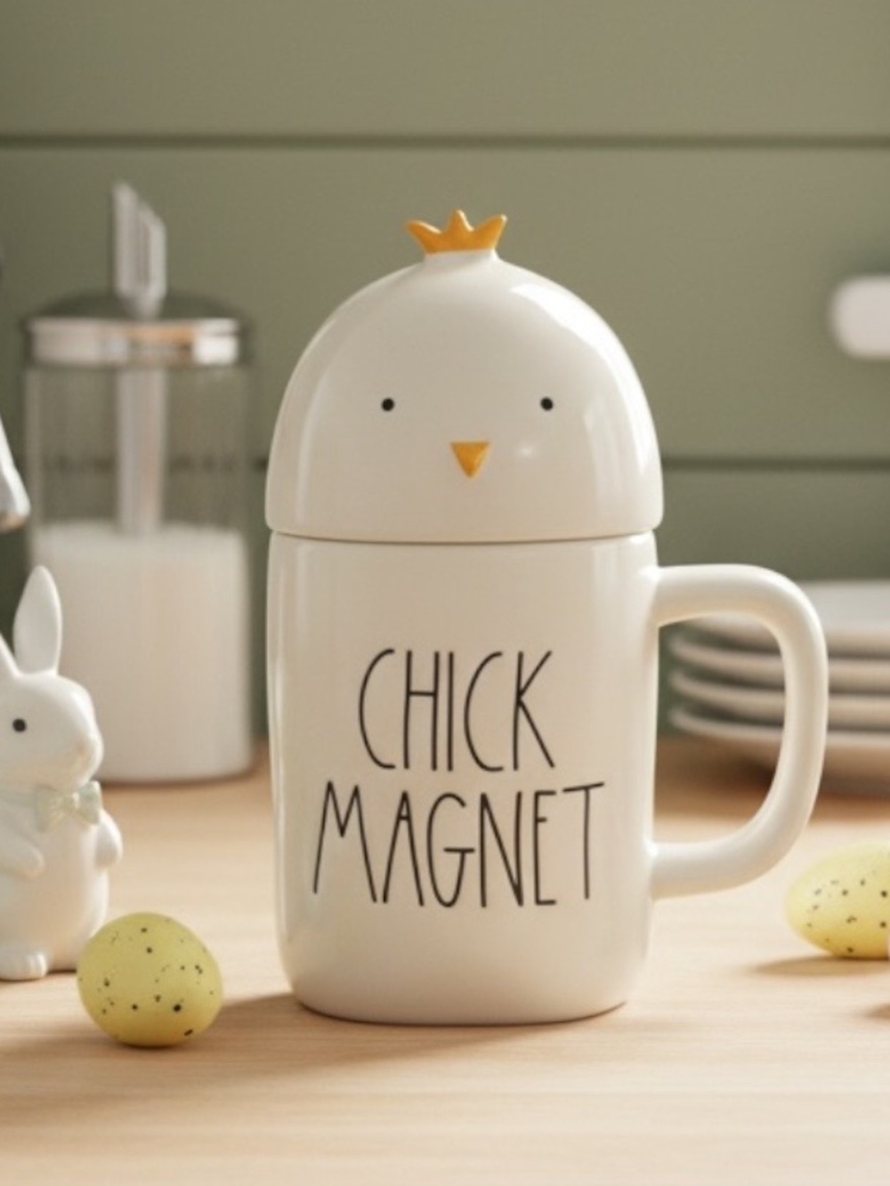 Rae Dunn CHICK MAGNET Easter Mug With Topper